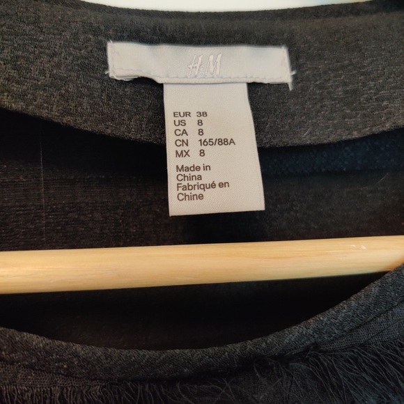 H&M black fringe top, size 8. - Picture 2 of 4